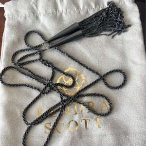 Kendra Scott Black Beaded Tassel Necklace